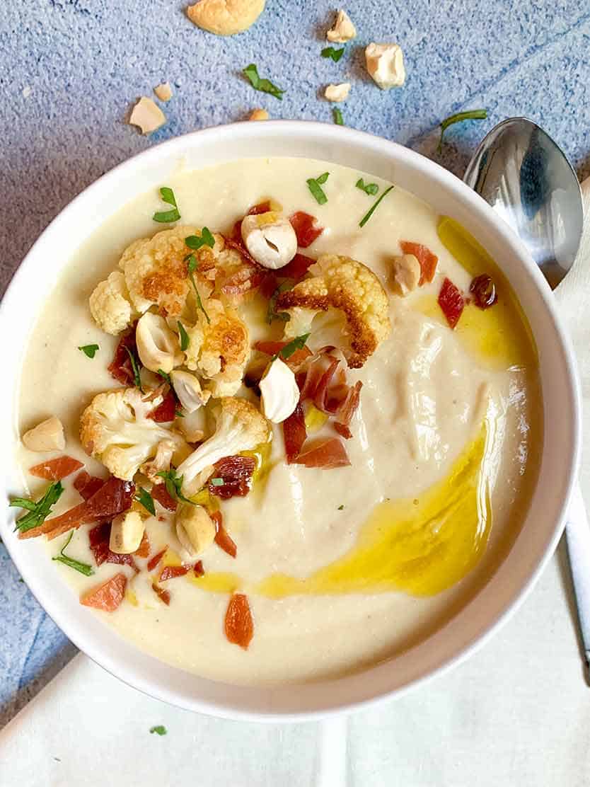 Whole30 Cauliflower Soup (Paleo, Vegan) - WholeFoodFor7